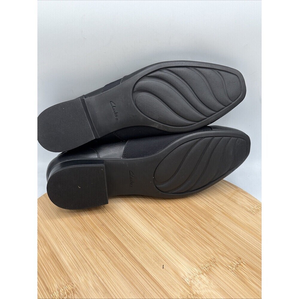 Clarks Juliet Gem Leather Slip On Shoes Black Women Size 10W Comfort Flat - Picture 10 of 10